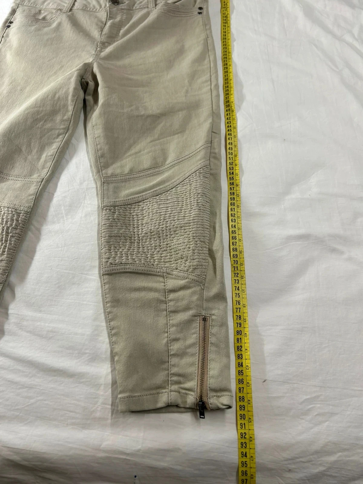 Jeans curtos bege creme ms mode – photo 4